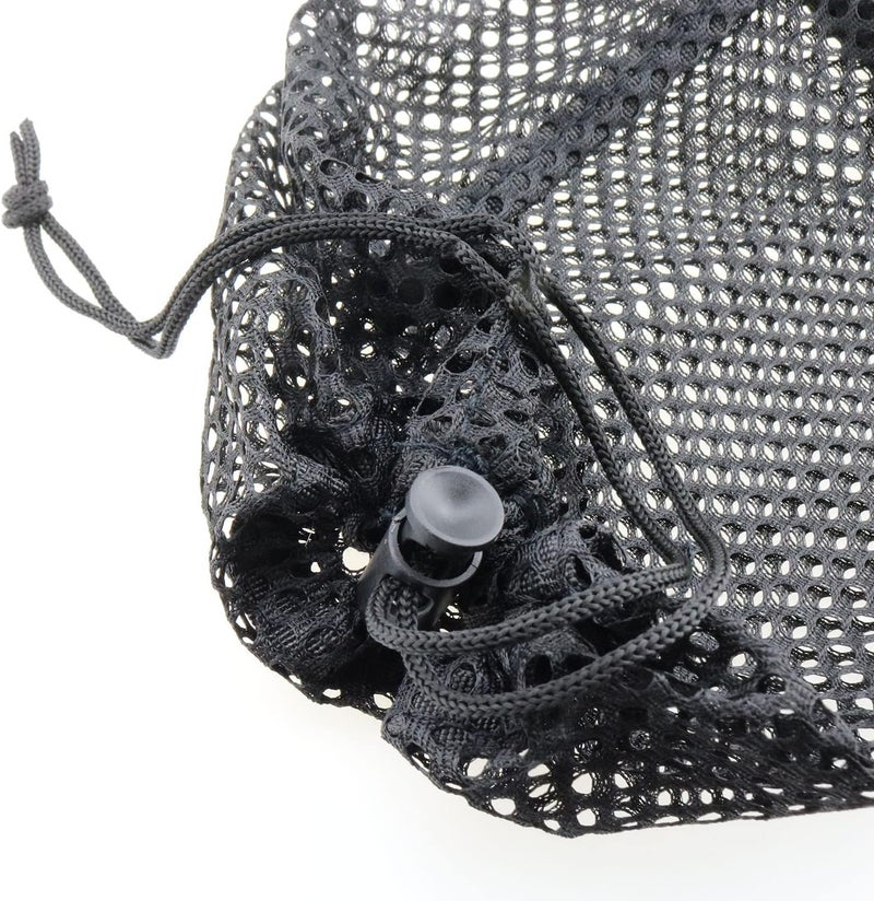 MEETOOT Black Nylon Mesh Golf Pouch - Carries 48-56 Golf Balls - Adjustable Drawstring - Unisex Golfers - Image 2